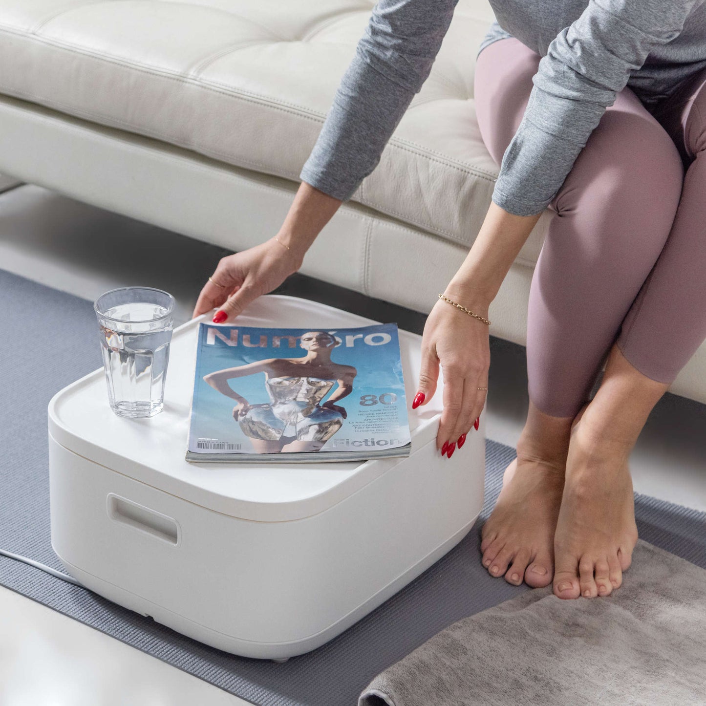 Sharper Image fotbad med värme och LCD-display